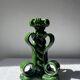 Lot of woven ceramic candle holders in green Vallauris.