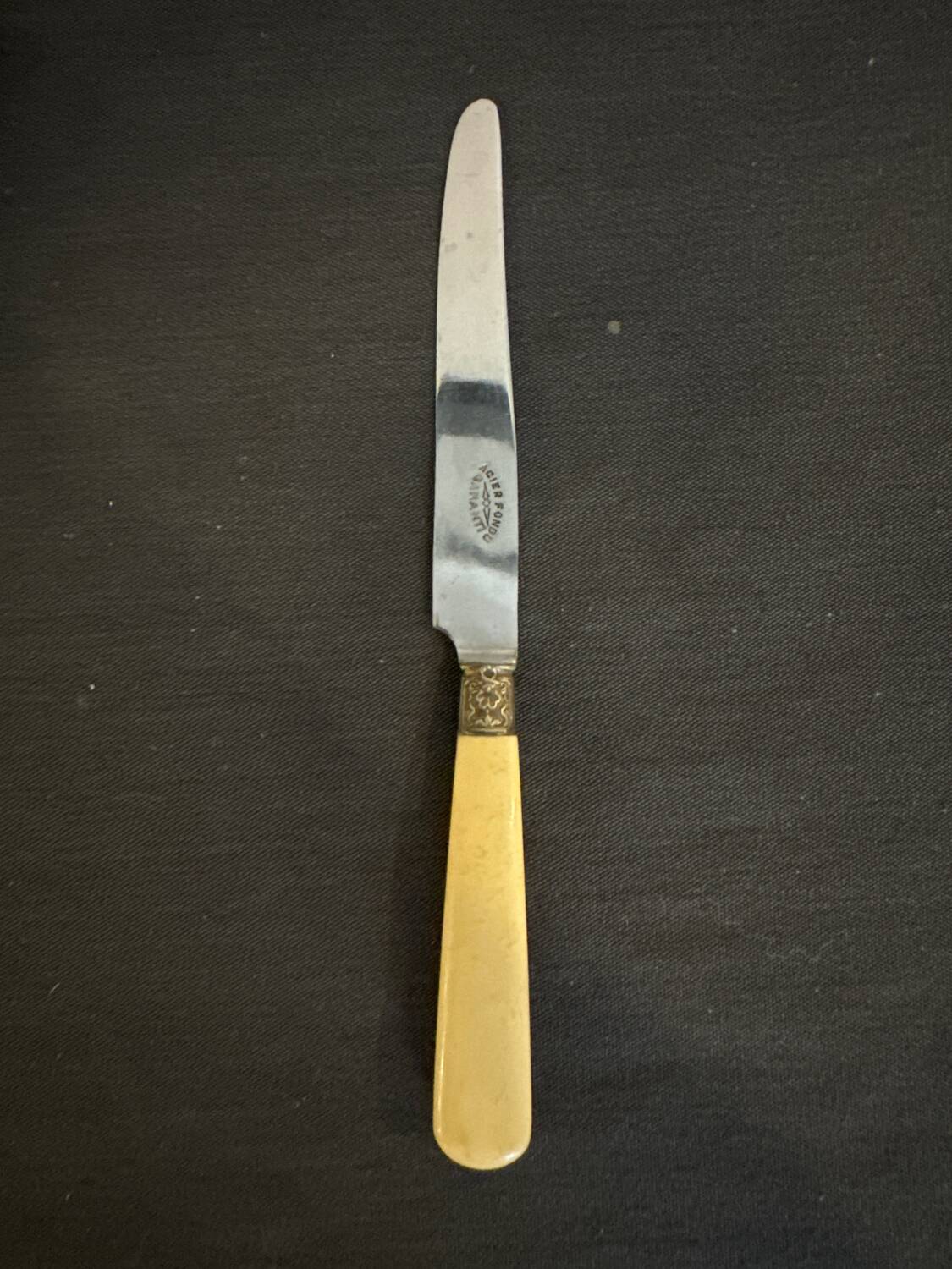 Service box of 11 knives with ivory handles and cast steel