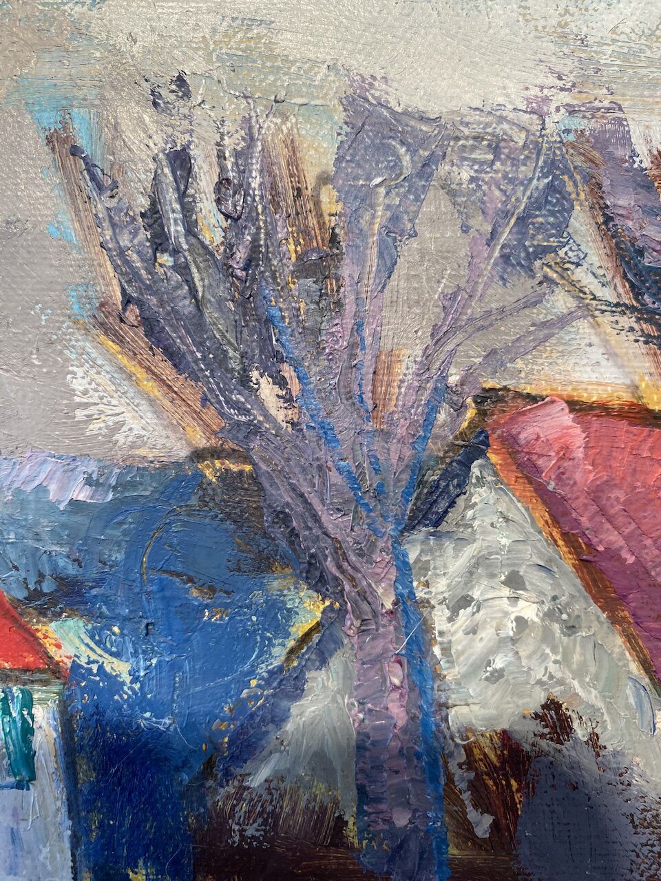 Old painting, urban landscape, 70s