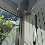 Vintage polished steel floor lamp