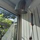 Vintage polished steel floor lamp
