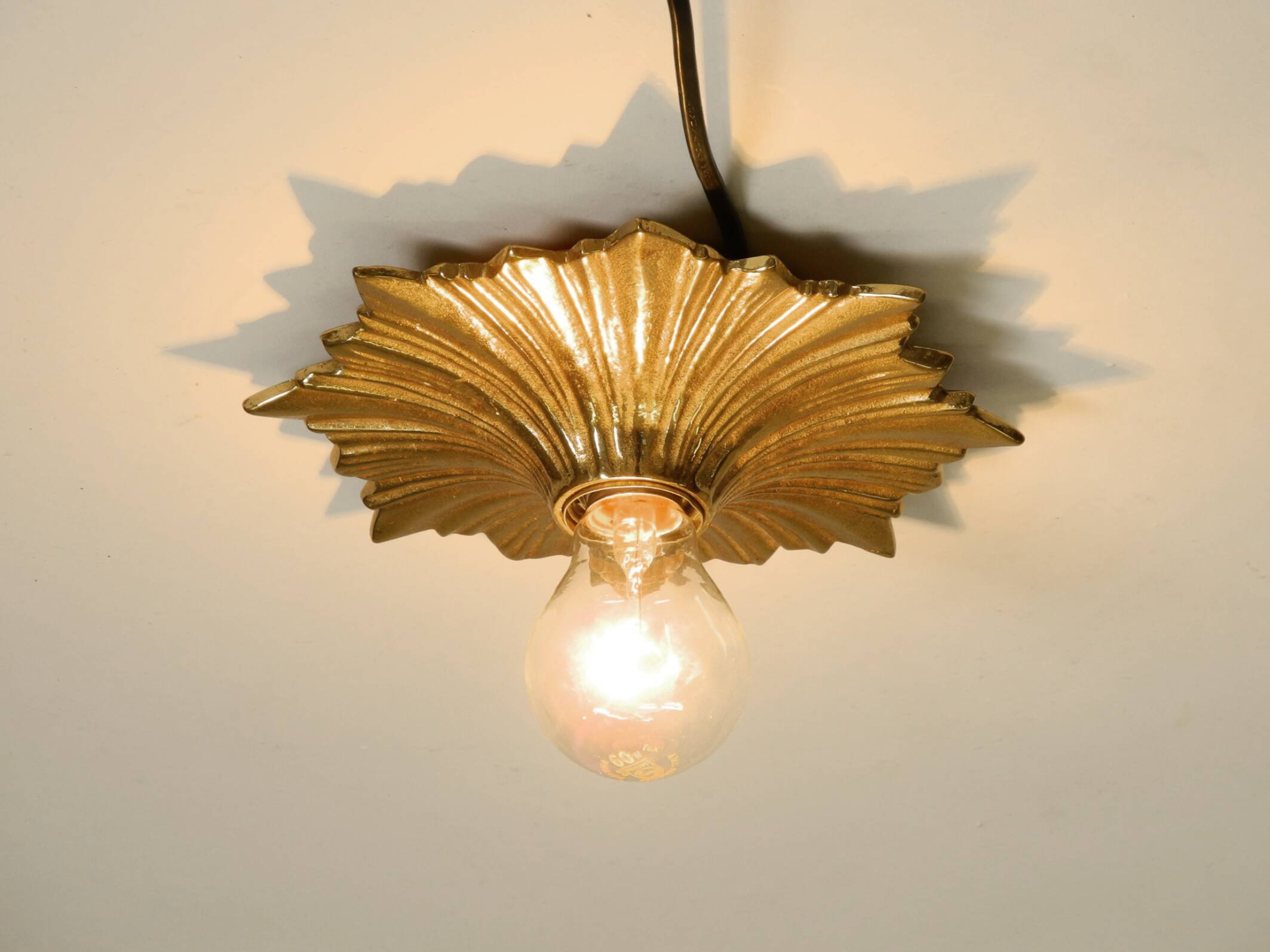 1960s Space Age Star Design Wall or Ceiling Lamps in Bronze