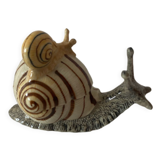 Figurine en porcelaine escargot et son petit