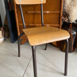 Children's school chair in wood and metal