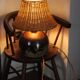 Vernified and rattan sandstone lamp