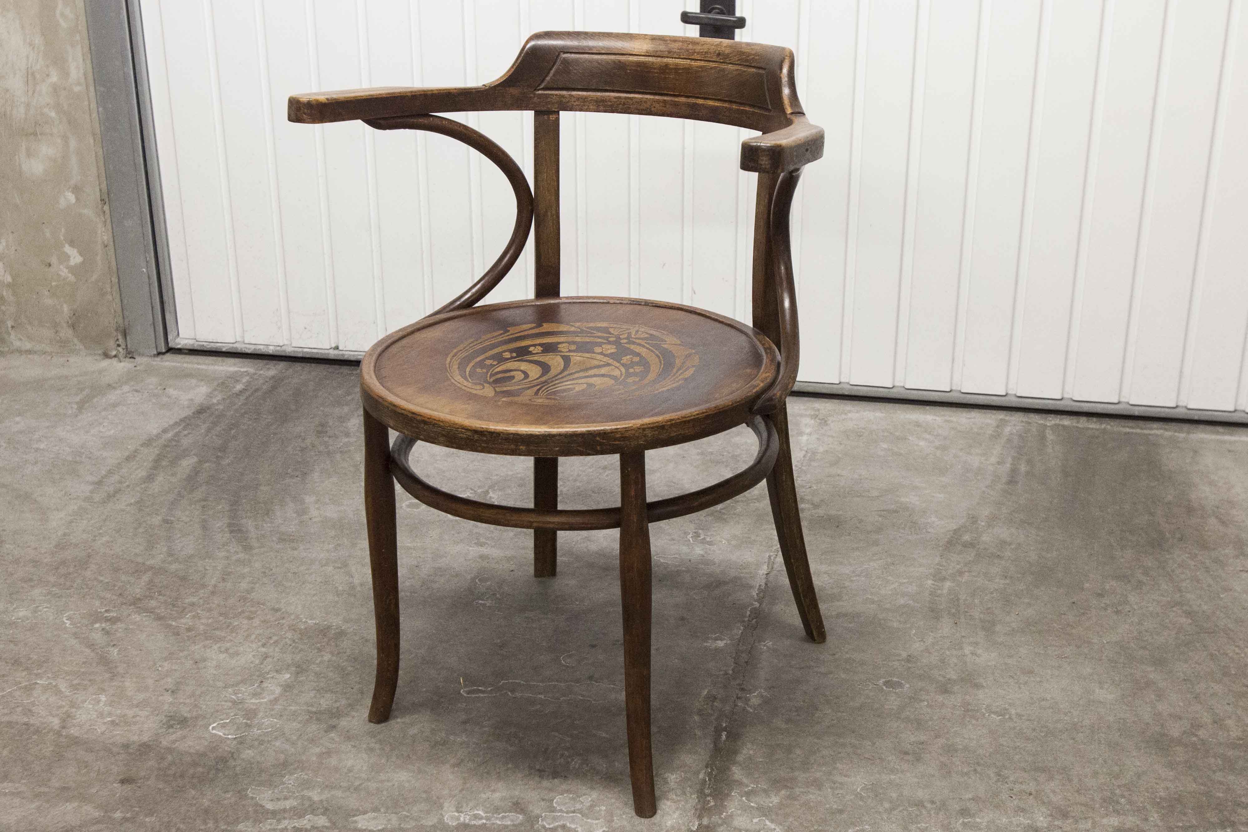 Office chair Baumann 1914 curved wood