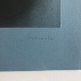 Original etching on Ingres vergé signed and numbered by Claude GARACHE, Bleu 1, 1980