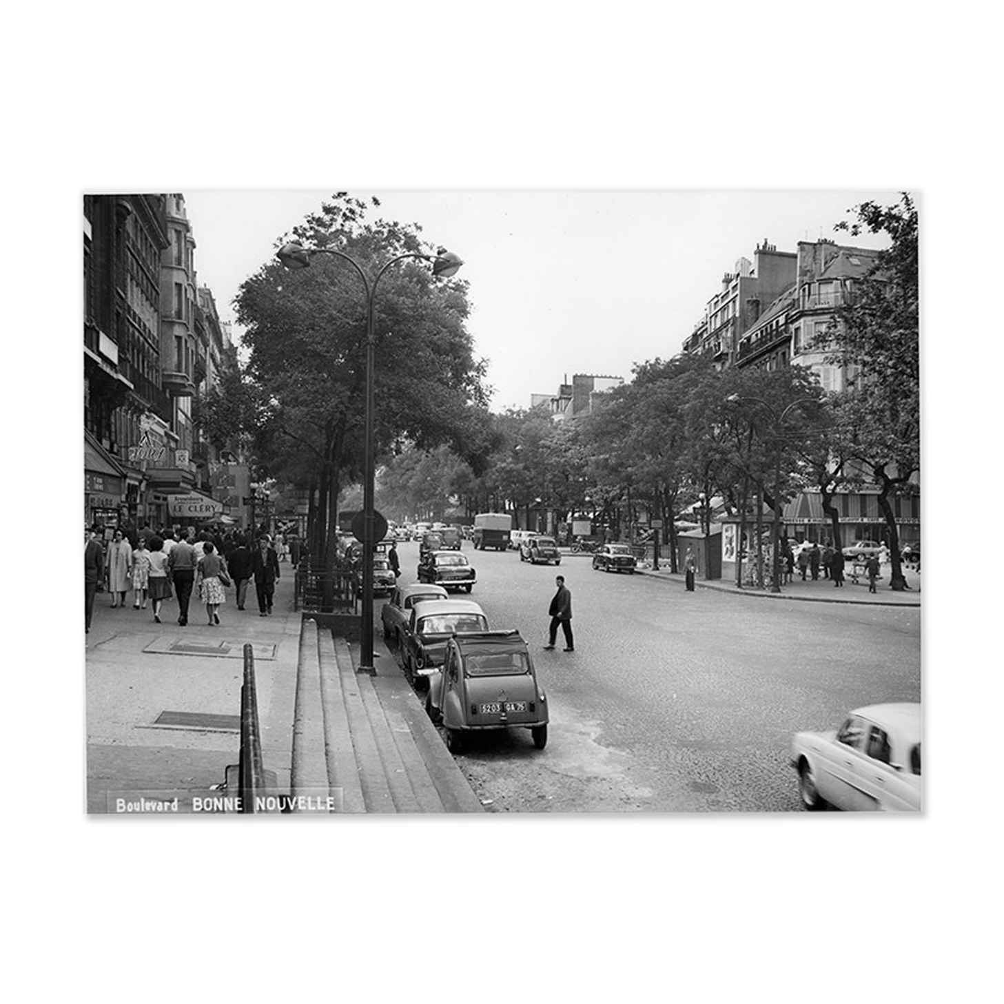 Vintage photograph of Boulevard Bonne Nouvelle Paris 1965