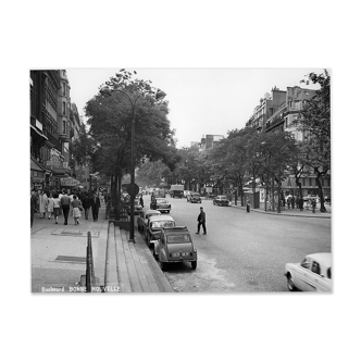 Vintage photograph of Boulevard Bonne Nouvelle Paris 1965