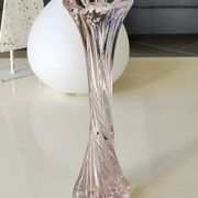 Grand Vase Design floral. En verre d Art soufflé Murano. Tons roses, 30,5cm