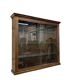 Vintage shallow wall display cabinet in wood / shelf