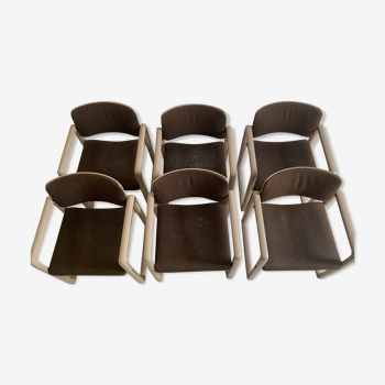 Set of 6 kembo (gispen) ypsilon dining chairs