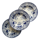 Three Flora ironstone soup plates, Creil and Montereau, late 19th century