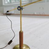 Mid-century modern table lamp in brass and walnut, rare by Einar Bäckström, Sweden.