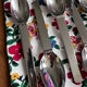 Set of 6 silver-plated table spoons by Hermès, "Charnière"