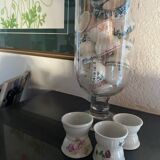 Set of 3 old diabolo egg cups