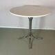 Vintage round white chrome dining table from the 70s.