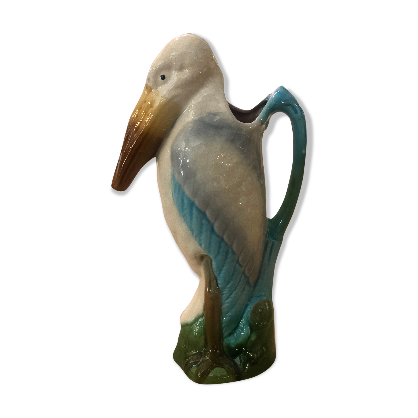 Ceramic pelican pitcher / carafe