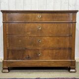 Late 19th century Louis Philippe chest of drawers in walnut and fir