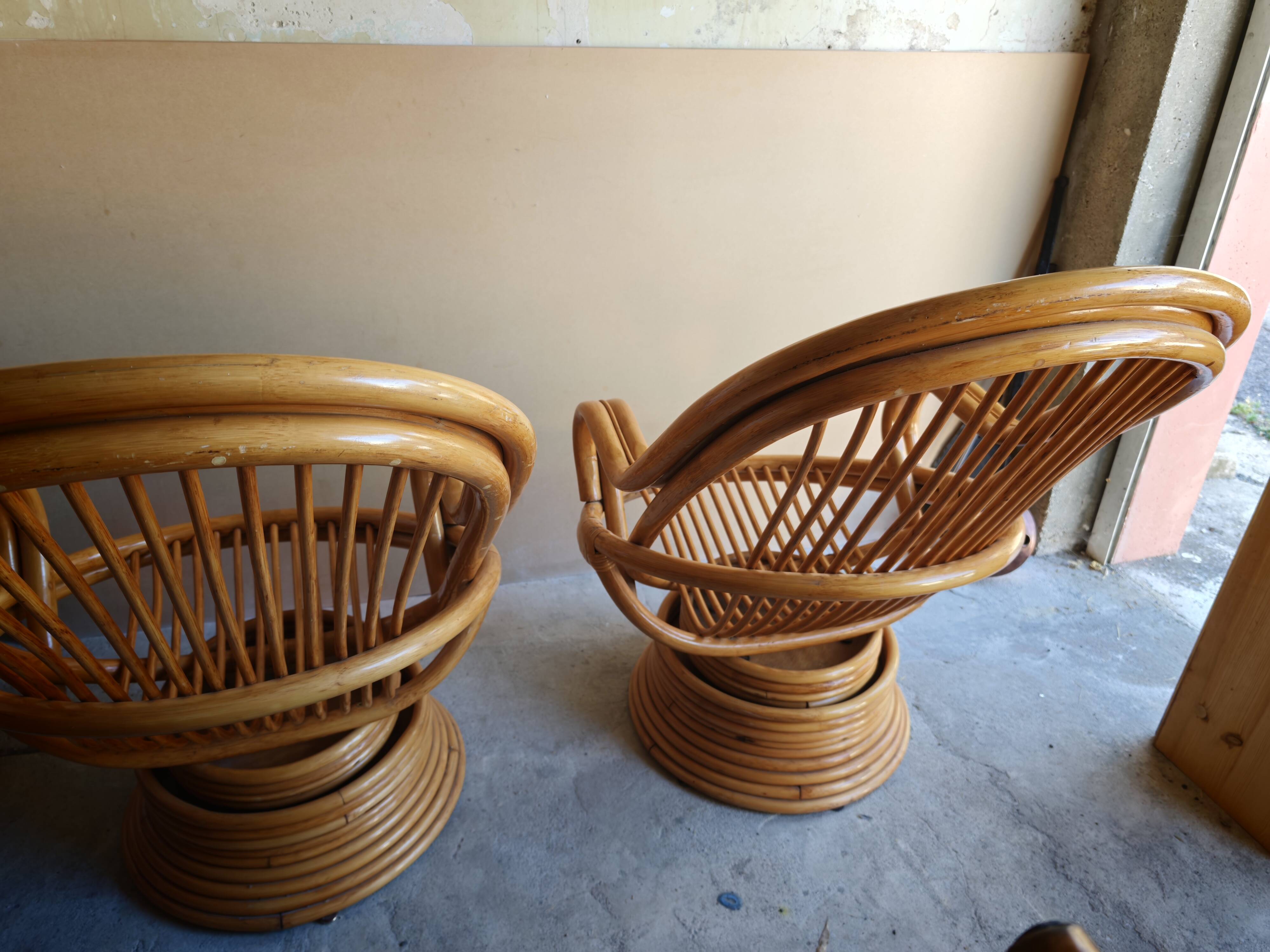 Fauteuil en bambou année 70