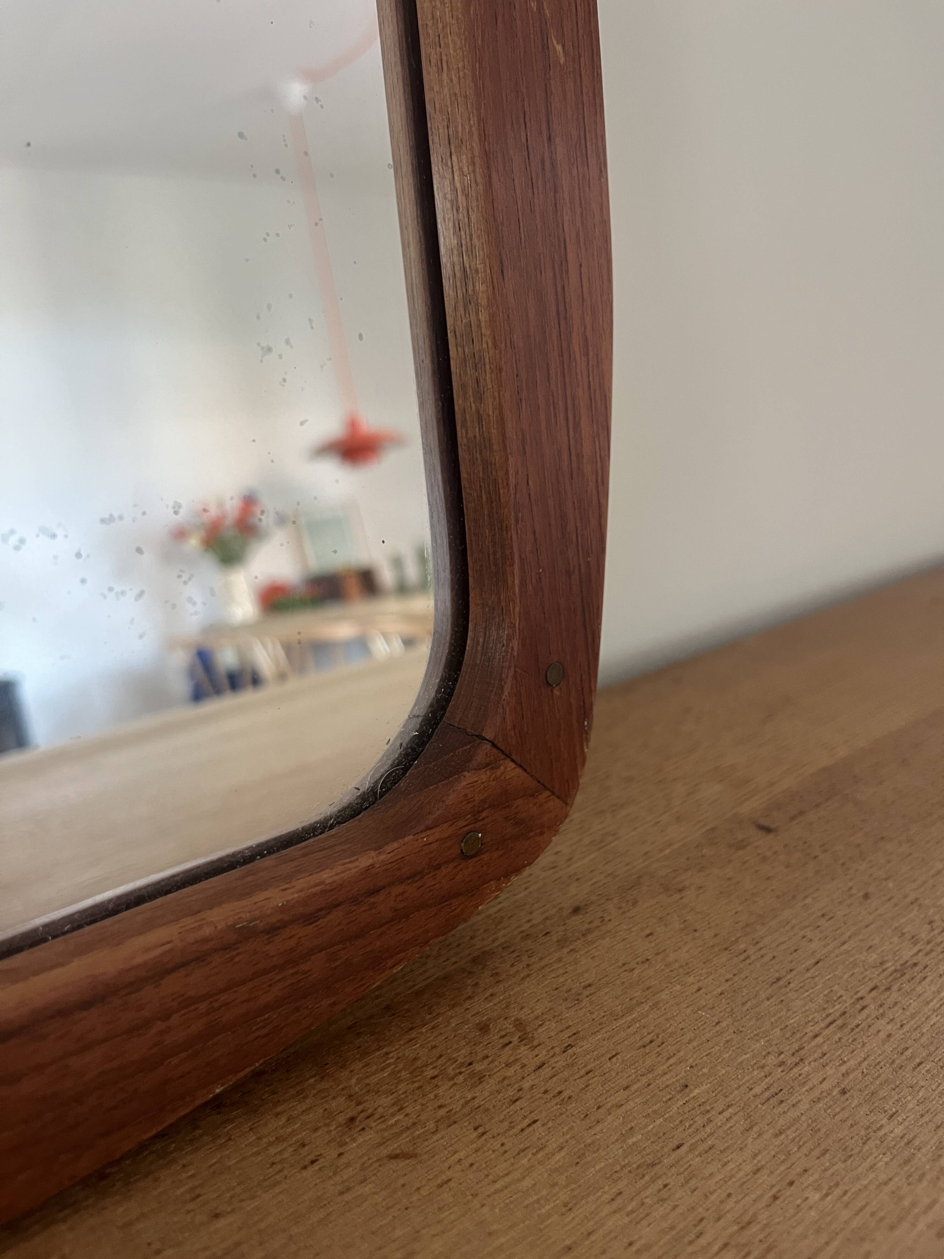 Miroir vintage danois en teck