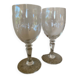 2 verres à vin en cristal