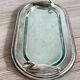 Foie gras presentation service dish in metal and glass and its toast holder