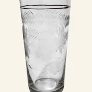 Four engraved crystal glasses from La Granja, with gilded edges, early 20th century.