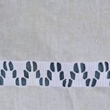 Old linen sheet with return - EP monogram & large handmade openwork - 2