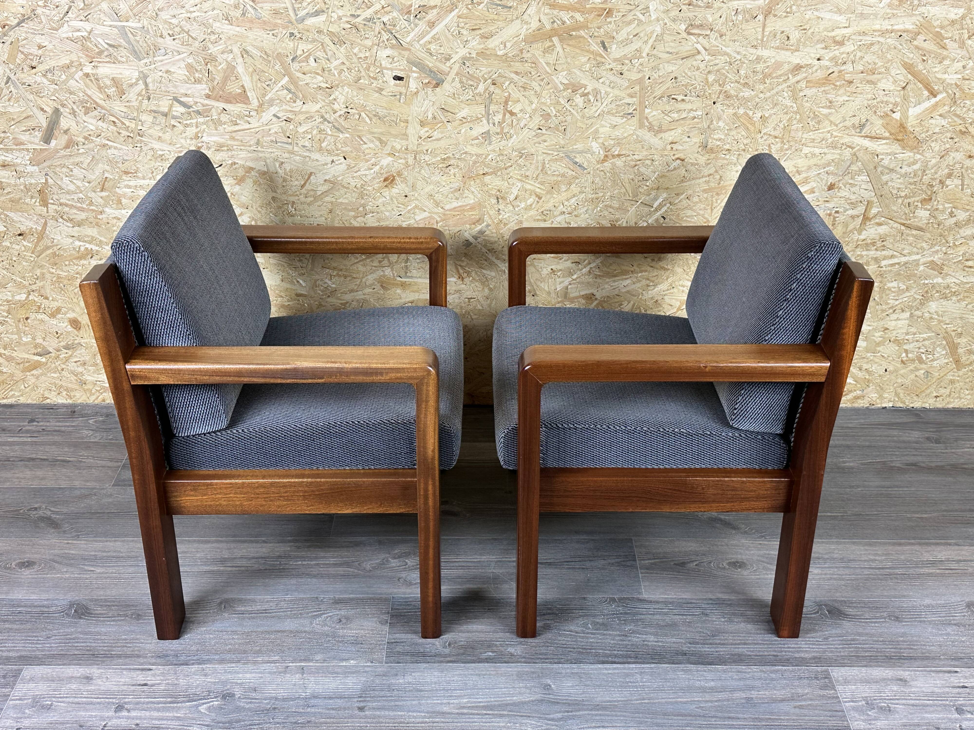 60s 70s Teak Easy Chair Lounge Chairs Danish Modern Design, Set of 2