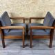 60s 70s Teak Easy Chair Lounge Chairs Danish Modern Design, Set of 2