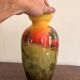 Antique English Vase Soleilian SF&Co 1910 Earthenware Decor Horses Ploughman