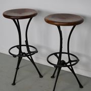 Paire de tabourets d'atelier / tabourets de bar industriels italiens