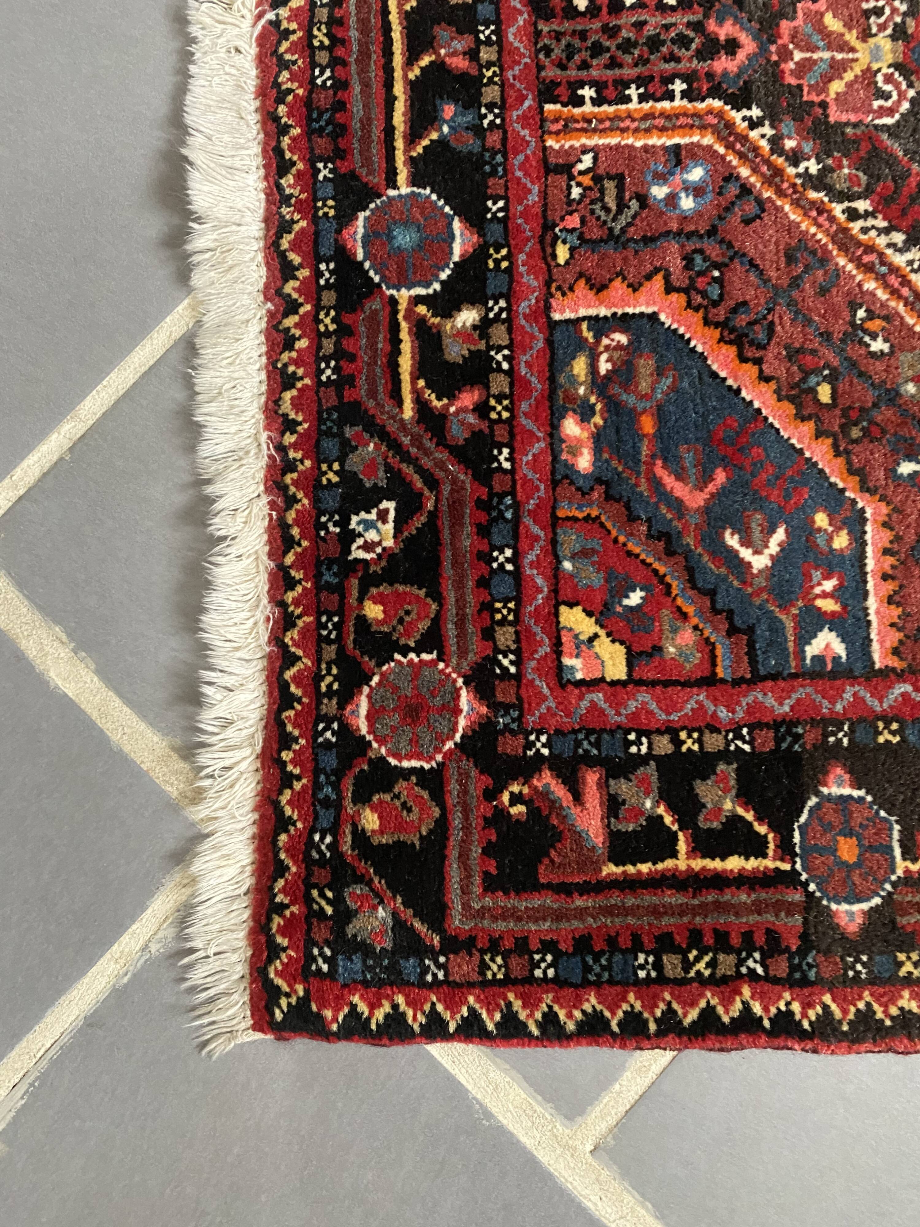 Oriental carpet old handmade wool, 157x105 cm