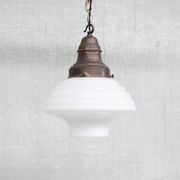 Suspension française opaline et laiton