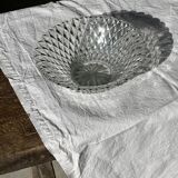 Large classic diamond-tipped glass salad bowl