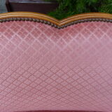 Pink velvet vintage sofa bench