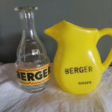 Vintage berger glass carafe & plastic pitcher