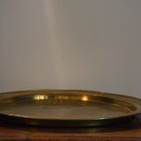 Oriental tray in engraved copper or brass