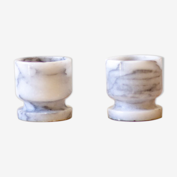 Pair of marble coquetier