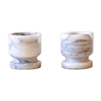 Pair of marble coquetier