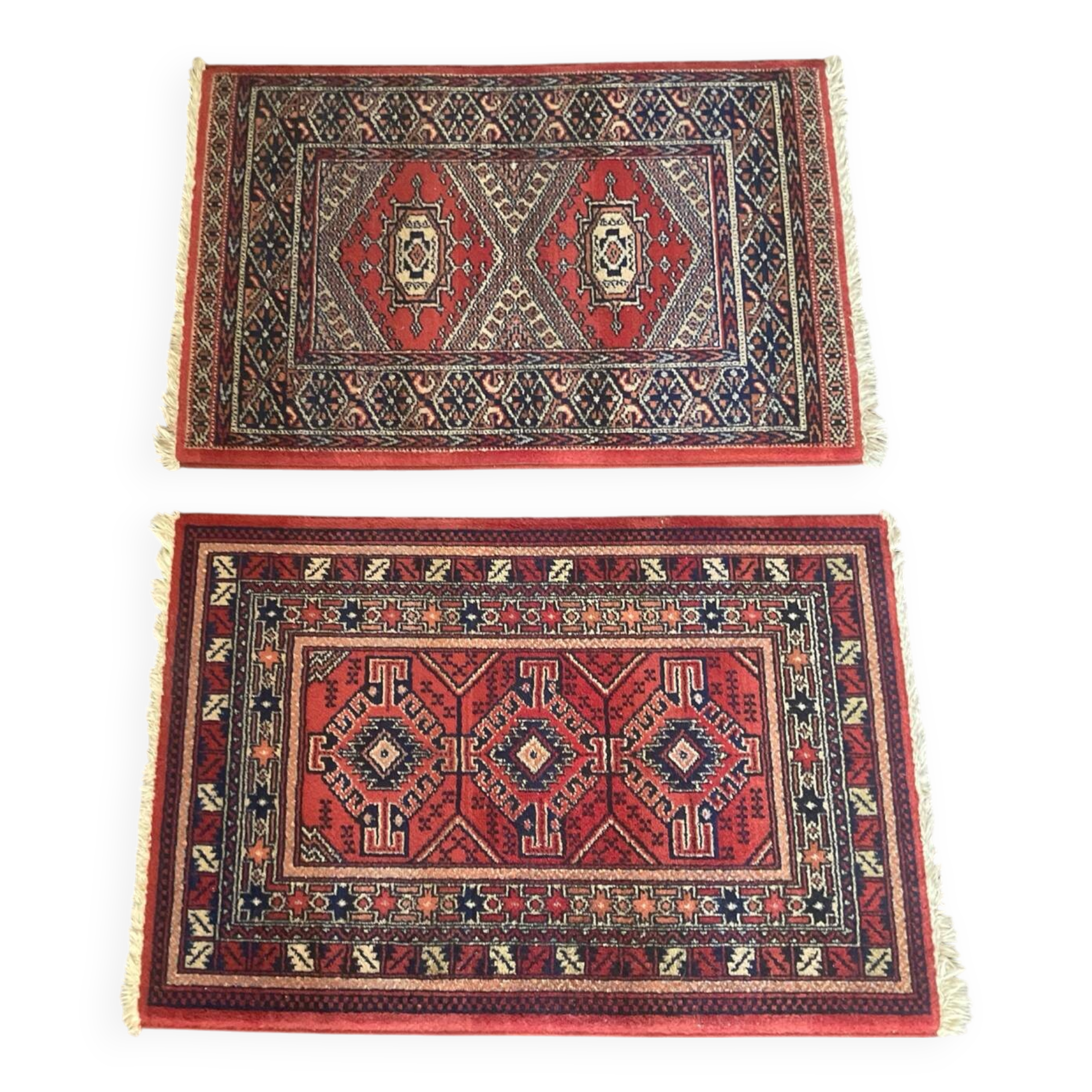 Vintage Samarkand rug duo by Louis De Poortere