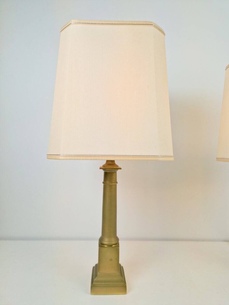 Neoclassical Empire Brass Table Lamp, France, 1960, Set of 2
