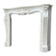 Louis XV style fireplace in white Carrara marble circa 1980