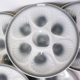 6 vintage oyster plates from Moulin des Loups and Orchies