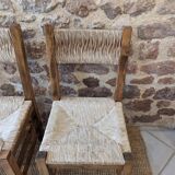 Six straw chairs