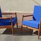 Pair of scandinavian armchairs in solid teak 50s