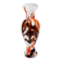 White, Orange and Brown Murano Glass Vase by Carlo Moretti, Italy