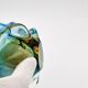 Murano Sommerso Blue Amber Sculpture Bowl 23cm