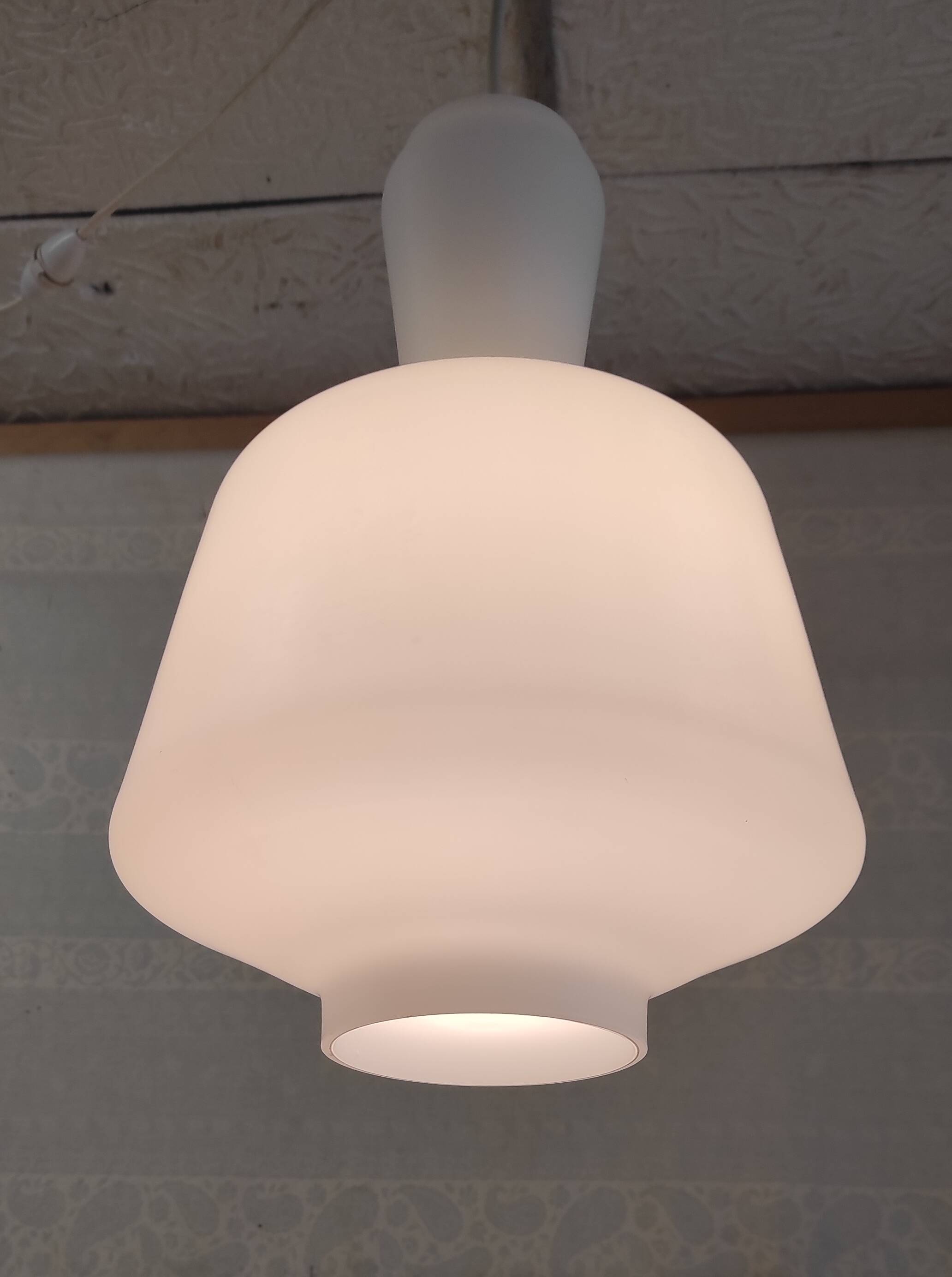 Scandinavian opaline pendant light - mid-20th century